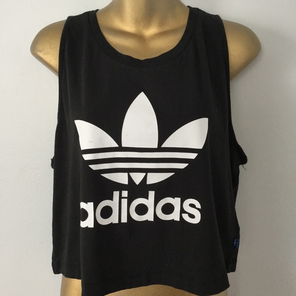adidas Tops - Adidas trefoil logo black size Large